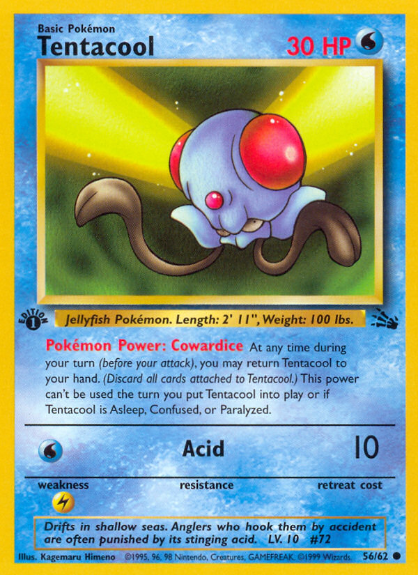 Tentacool (56/62) [Fossil 1st Edition] | Devastation Store