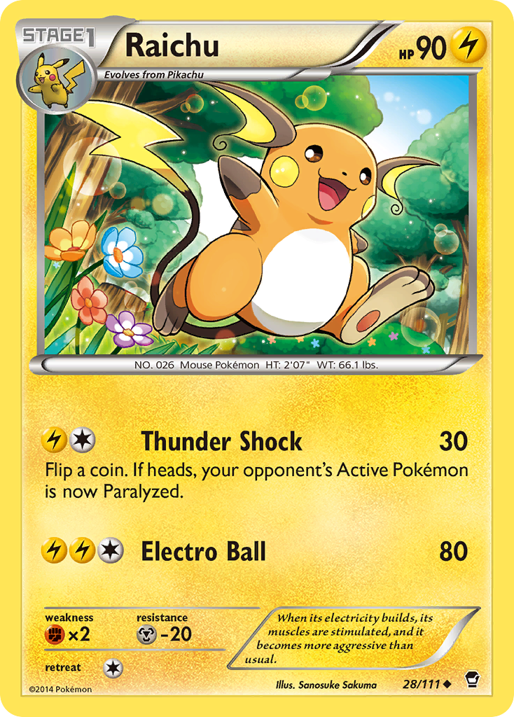Raichu (28/111) [XY: Furious Fists] | Devastation Store