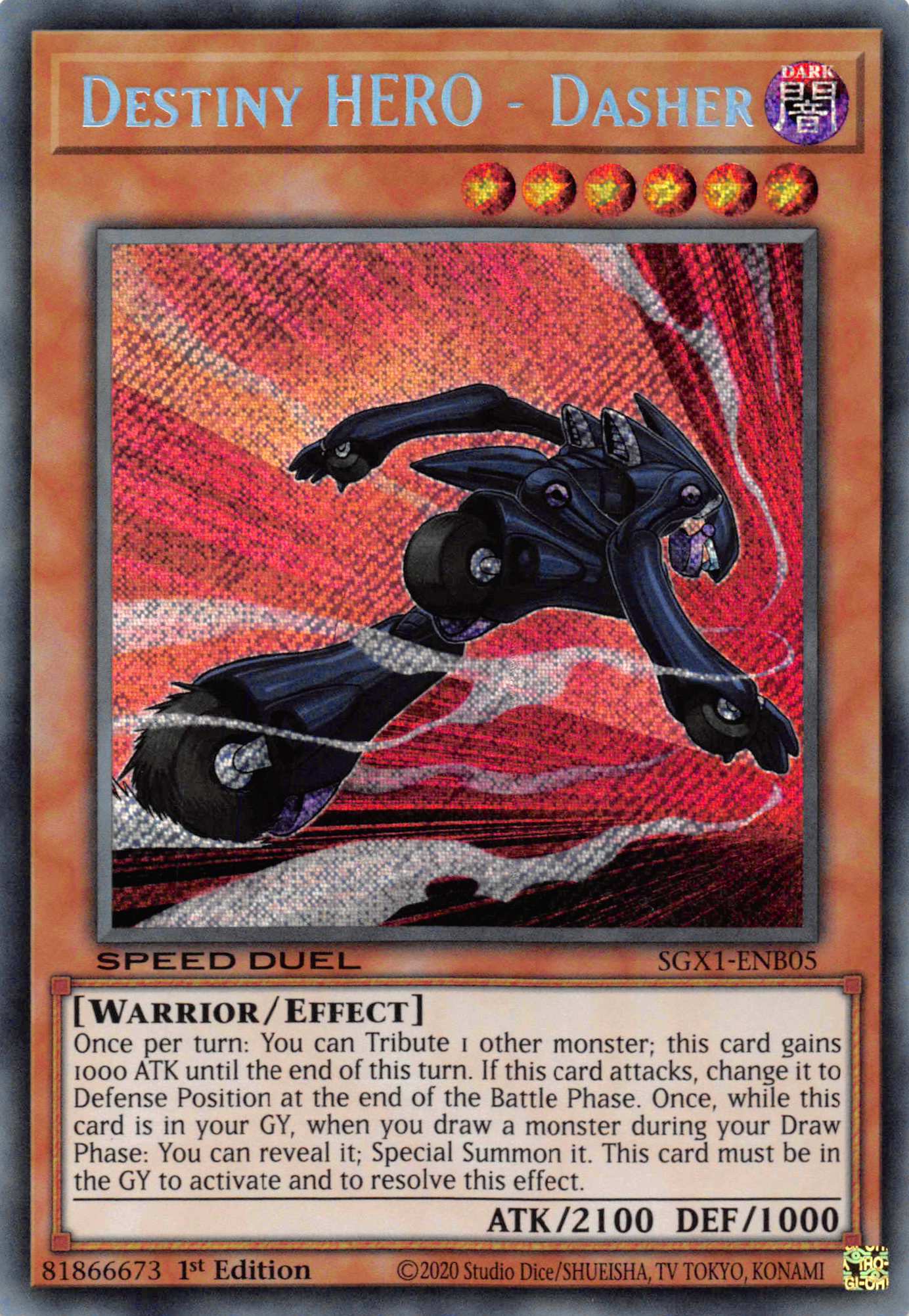 Destiny HERO - Dasher [SGX1-ENB05] Secret Rare | Devastation Store
