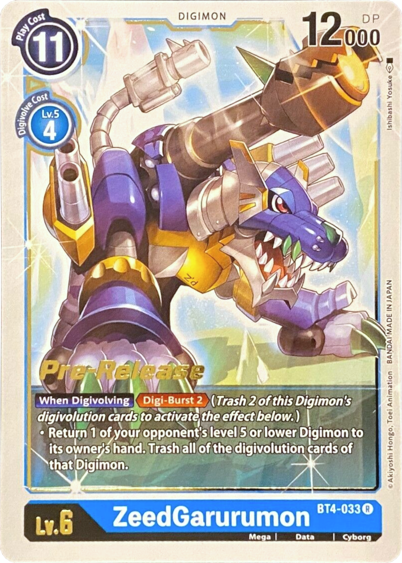 ZeedGarurumon [BT4-033] [Great Legend Pre-Release Promos] | Devastation Store