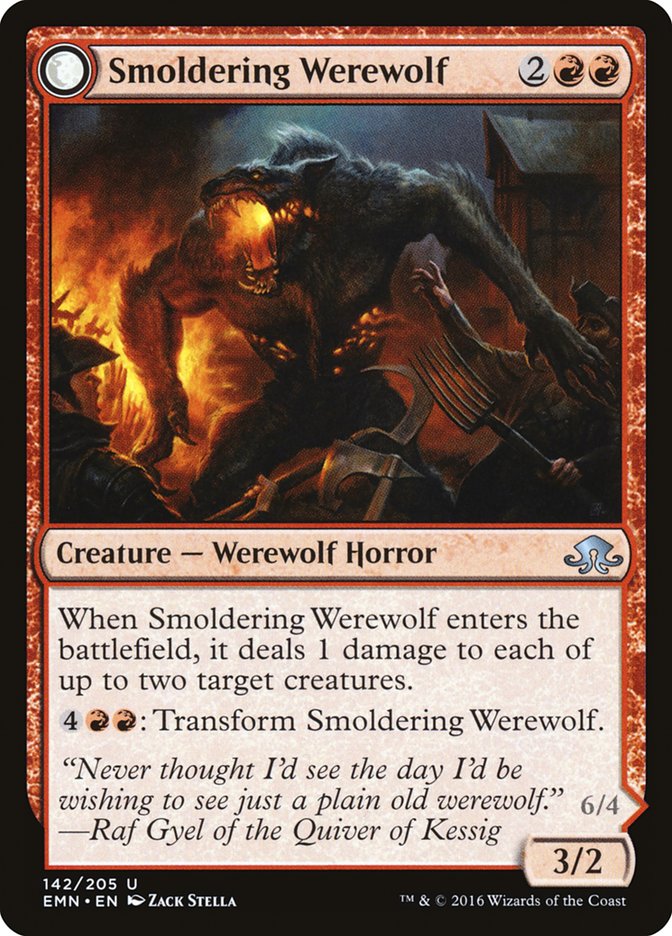 Smoldering Werewolf // Erupting Dreadwolf [Eldritch Moon] - Devastation Store | Devastation Store