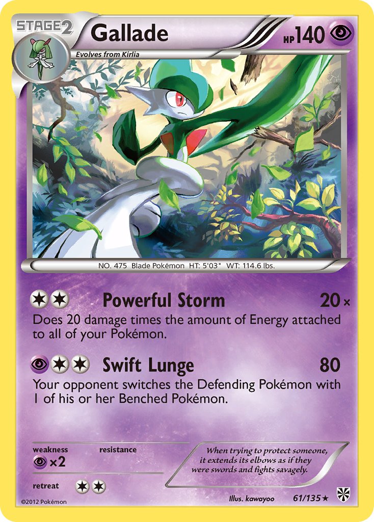 Gallade (61/135) (Cosmos Holo) (Blister Exclusive) [Black & White: Plasma Storm] | Devastation Store