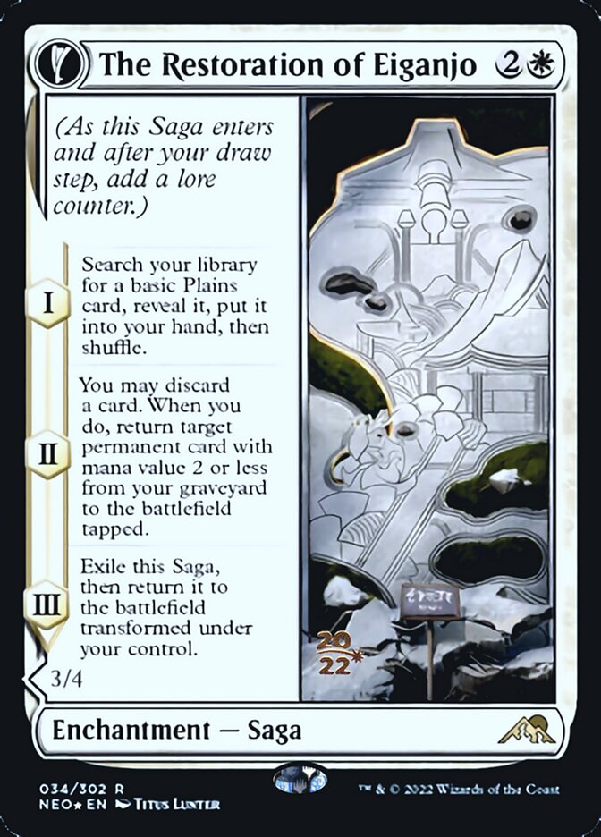 The Restoration of Eiganjo // Architect of Restoration [Kamigawa: Neon Dynasty Prerelease Promos] | Devastation Store