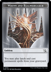 Phyrexian Myr // Wrenn and Realmbreaker Emblem Double-Sided Token [March of the Machine Tokens] | Devastation Store