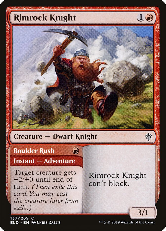 Rimrock Knight // Boulder Rush [Throne of Eldraine] | Devastation Store