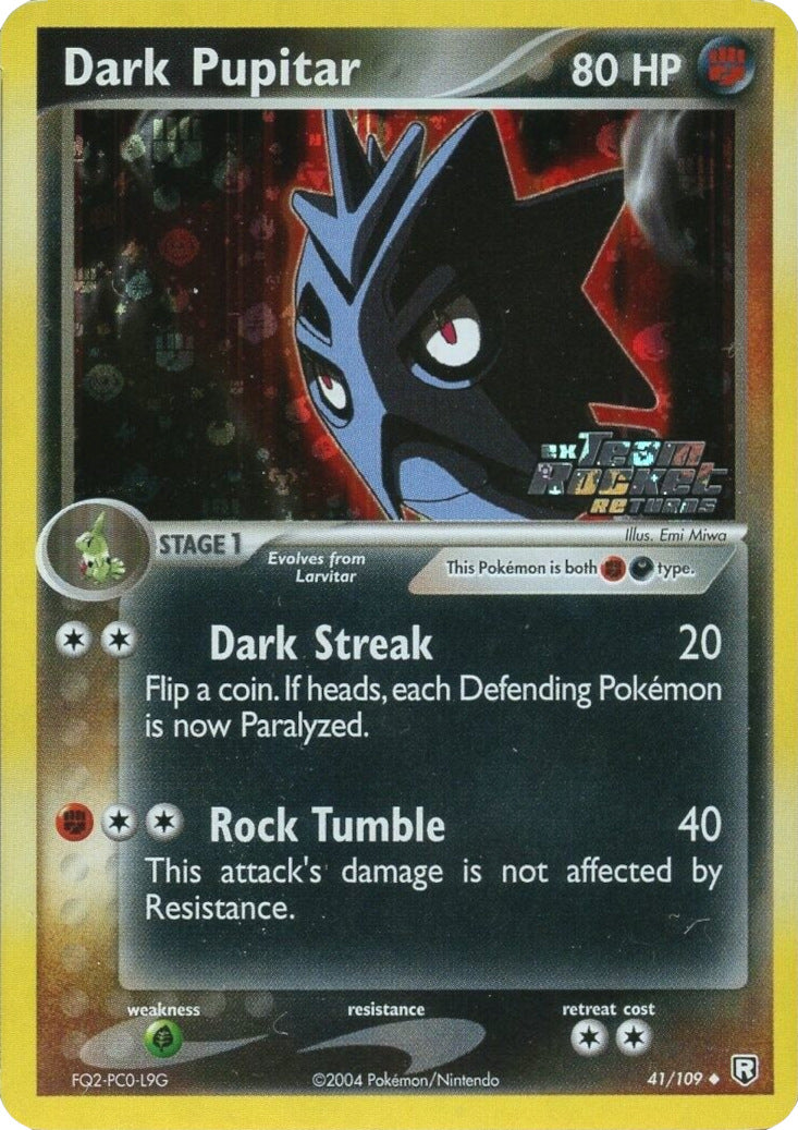 Dark Pupitar (41/109) (Stamped) [EX: Team Rocket Returns] | Devastation Store