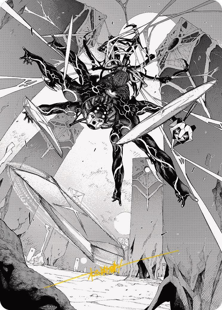 Kaito, Dancing Shadow 2 Art Card (Gold-Stamped Signature) [Phyrexia: All Will Be One Art Series] | Devastation Store