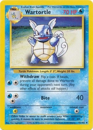 Wartortle (42/102) [Base Set Unlimited] | Devastation Store