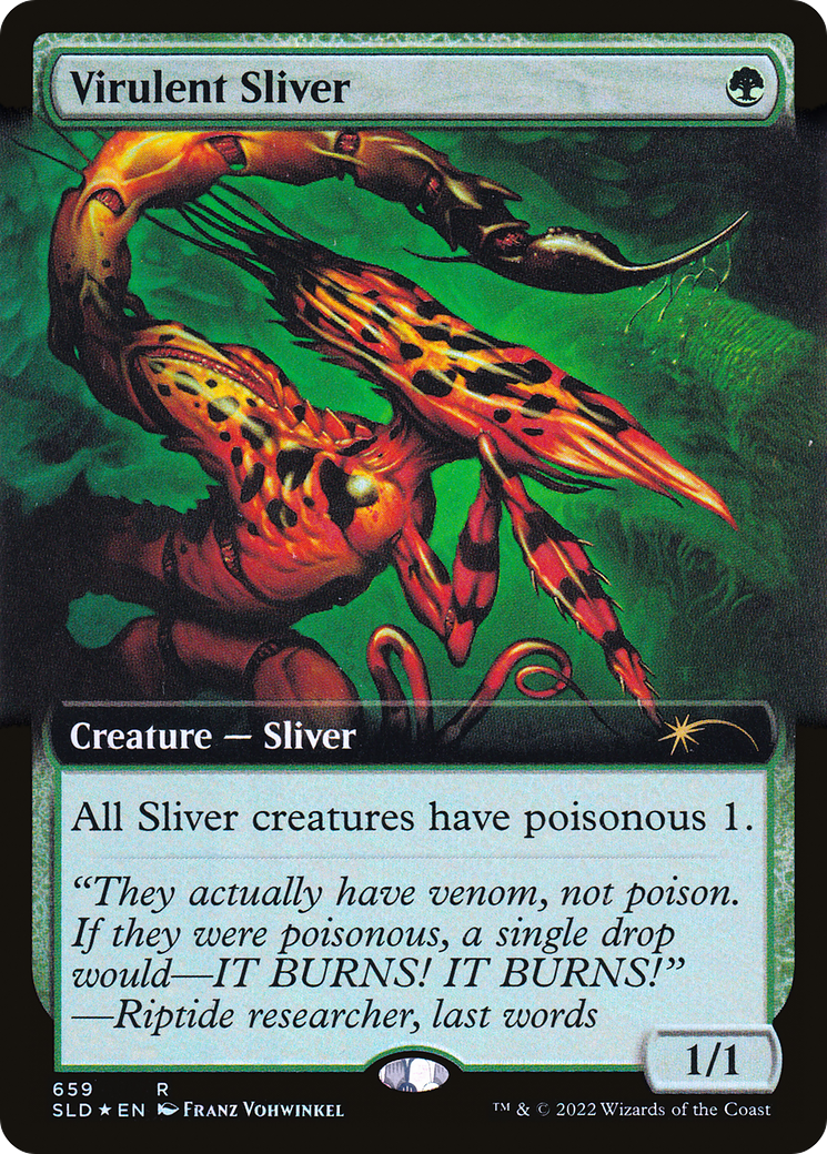 Virulent Sliver (Extended Art) (Step-and-Compleat Foil) [Secret Lair Drop Promos] | Devastation Store