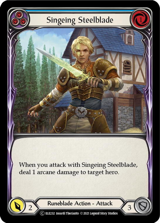 Singeing Steelblade (Blue) [U-ELE232] Unlimited Rainbow Foil | Devastation Store