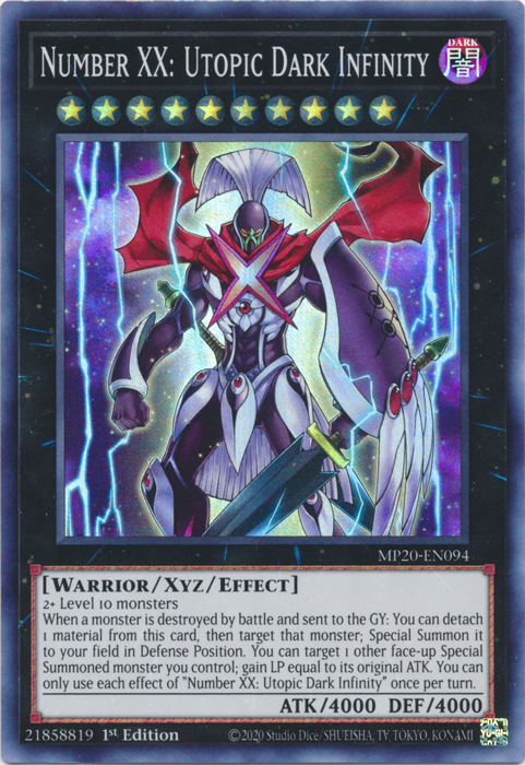 Number XX: Utopic Dark Infinity [MP20-EN094] Super Rare | Devastation Store