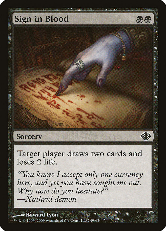 Sign in Blood [Duel Decks: Garruk vs. Liliana] - Devastation Store | Devastation Store
