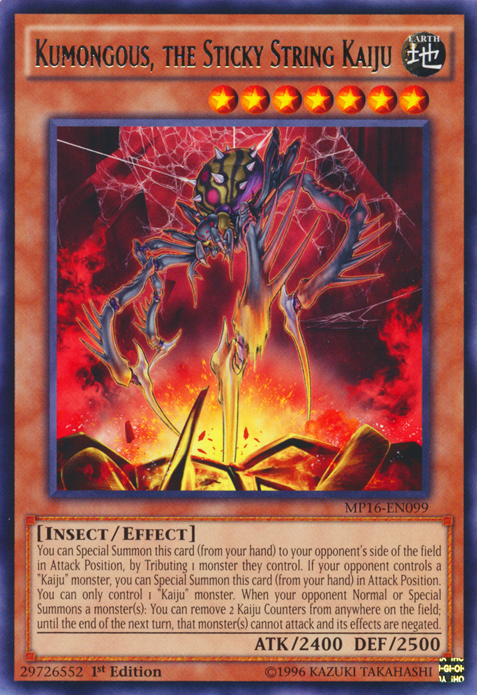Kumongous, the Sticky String Kaiju [MP16-EN099] Rare | Devastation Store