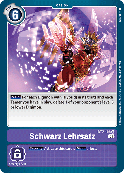 Schwarz Lehrsatz [BT7-108] [Next Adventure] | Devastation Store