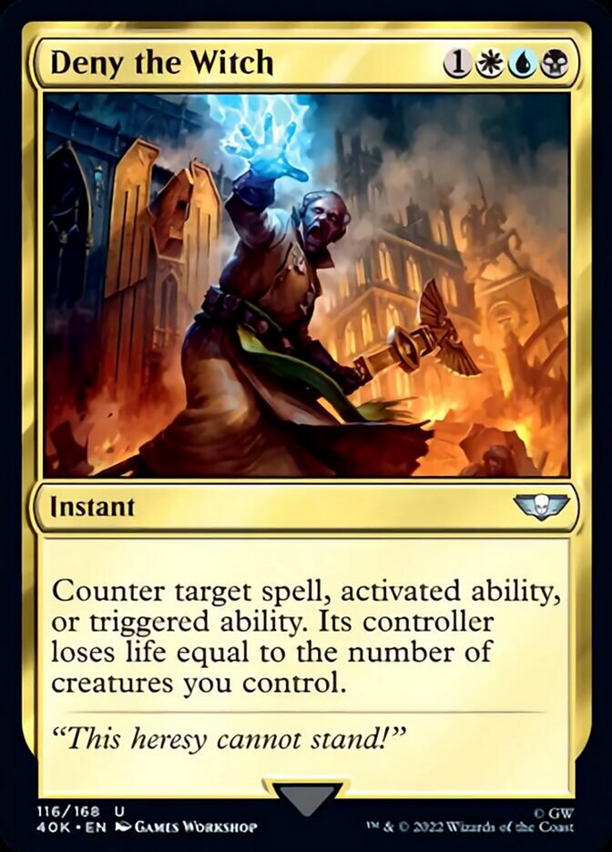 Deny the Witch (Surge Foil) [Universes Beyond: Warhammer 40,000] | Devastation Store