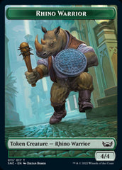 Fish // Rhino Warrior Double-sided Token [Streets of New Capenna Tokens] | Devastation Store