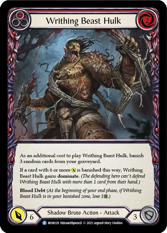 Writhing Beast Hulk (Red) (Rainbow Foil) [MON129-RF] 1st Edition Rainbow Foil - Devastation Store | Devastation Store