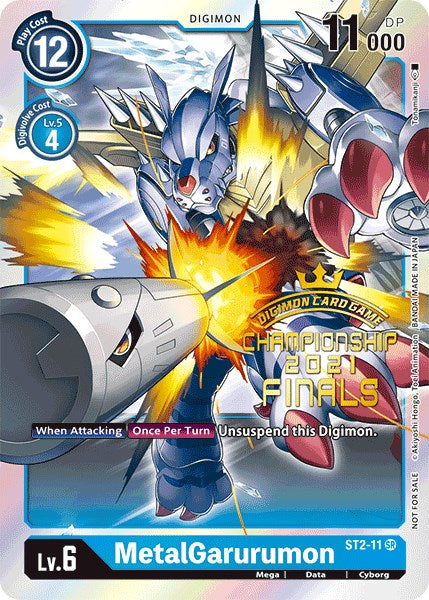 MetalGarurumon [ST2-11] (2021 Championship Finals Event Pack Alt-Art Gold Stamp Set) [Starter Deck: Cocytus Blue Promos] | Devastation Store