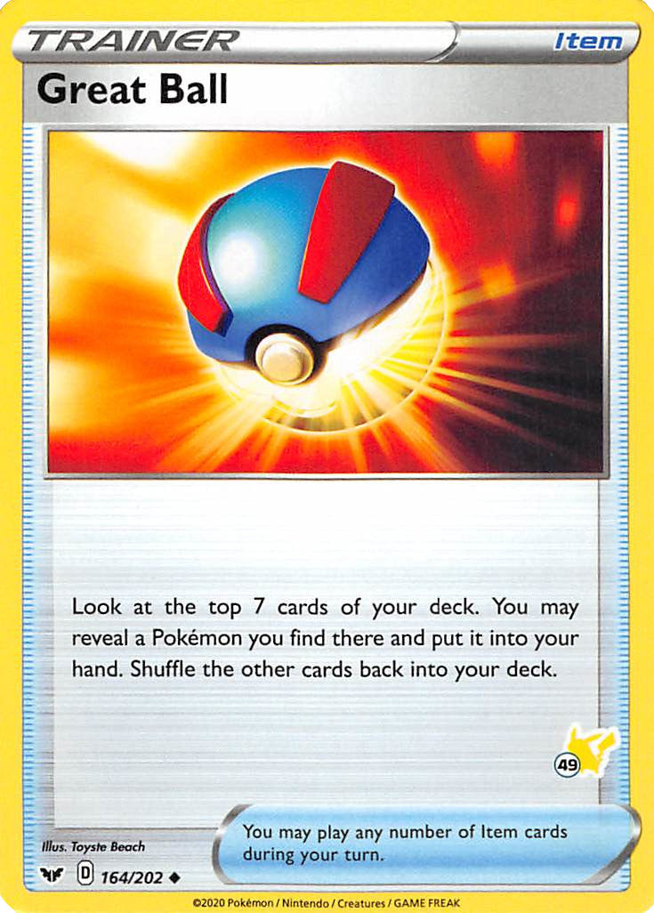 Great Ball (164/202) (Pikachu Stamp #49) [Battle Academy 2022] | Devastation Store