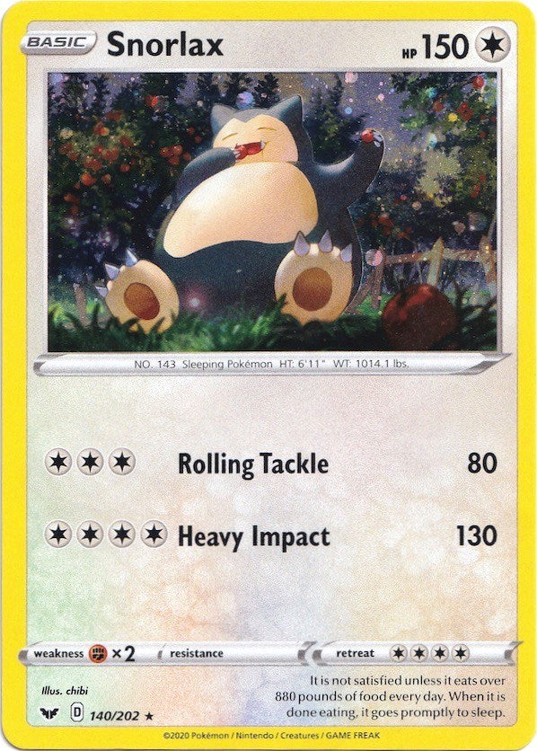 Snorlax (140/202) (Cosmos Holo) [Sword & Shield: Base Set] | Devastation Store