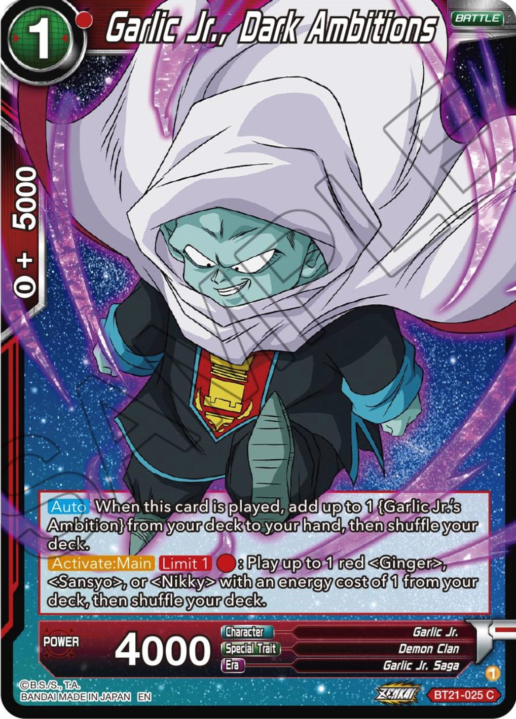 Garlic Jr., Dark Ambitions (BT21-025) [Wild Resurgence] | Devastation Store