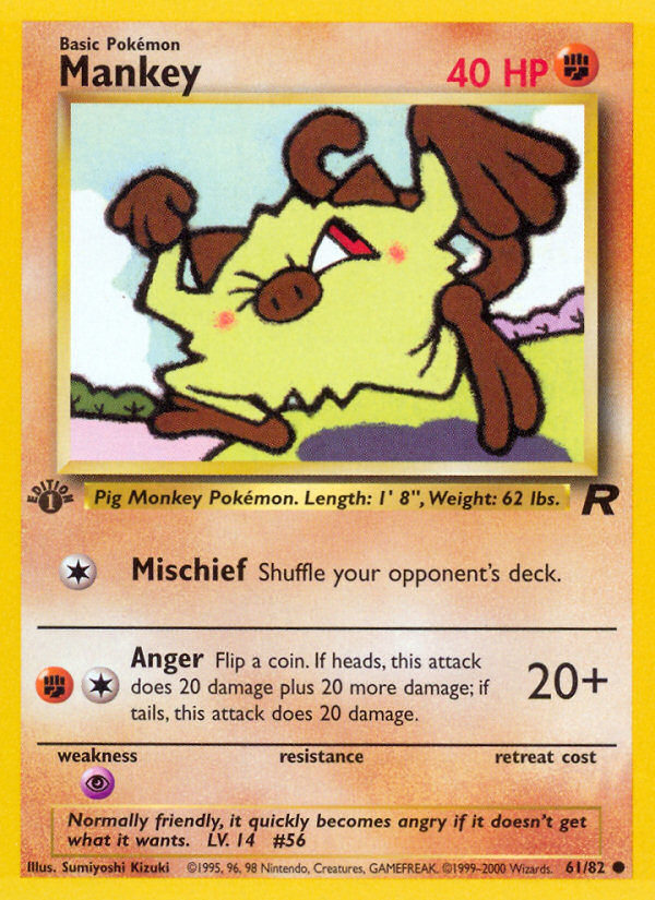 Mankey (61/82) [Team Rocket 1st Edition] | Devastation Store