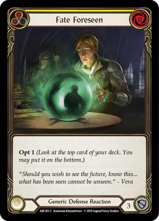Fate Foreseen (Yellow) [ARC201-C] 1st Edition Rainbow Foil - Devastation Store | Devastation Store