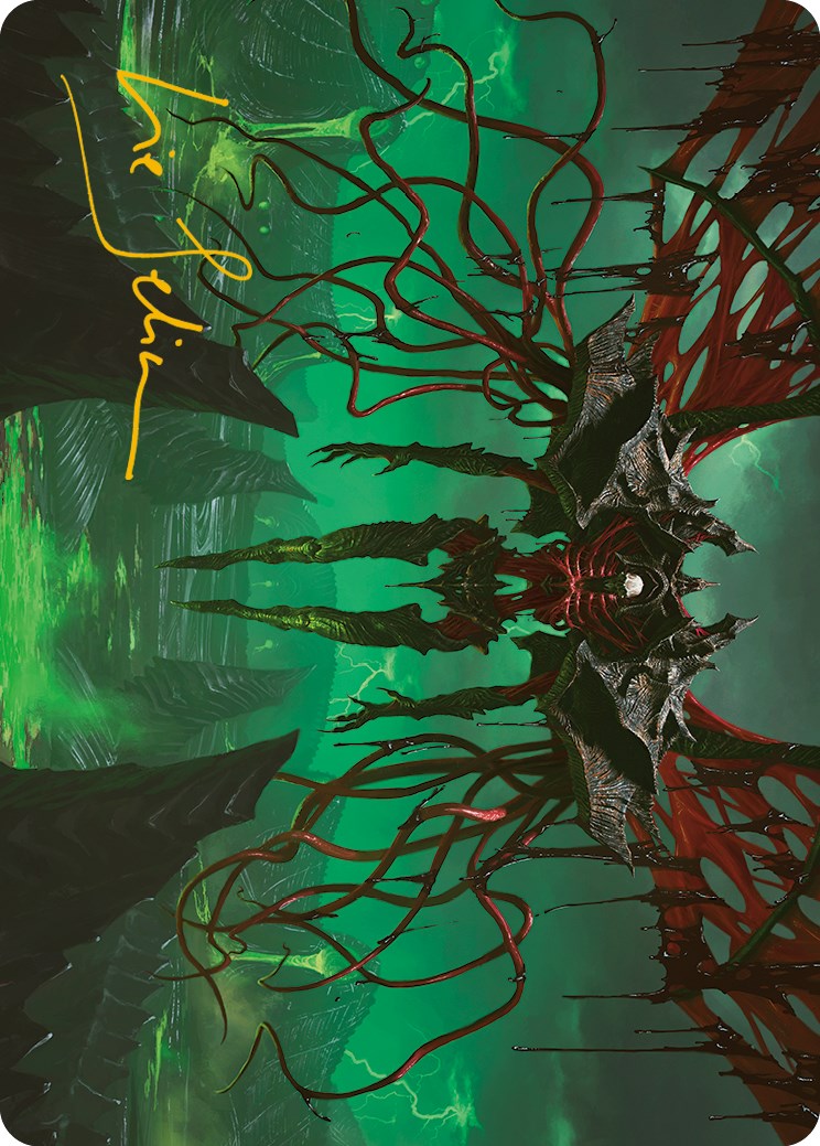 Archfiend of the Dross Art Card (Gold-Stamped Signature) [Phyrexia: All Will Be One Art Series] | Devastation Store