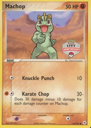 Machop (64/101) (City Championship Promo) [EX: Hidden Legends] | Devastation Store