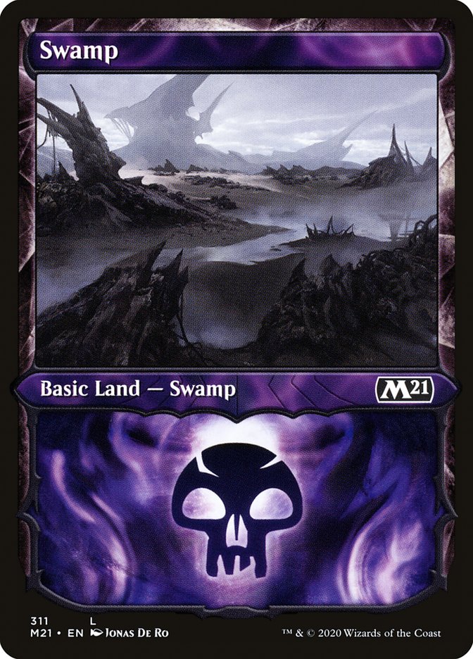 Swamp (311) (Showcase) [Core Set 2021] | Devastation Store