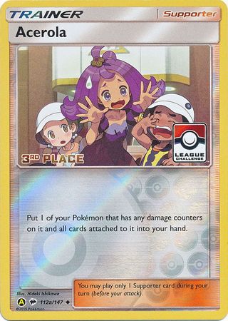 Acerola (112a/147) (League Promo 3rd Place) [Sun & Moon: Burning Shadows] | Devastation Store