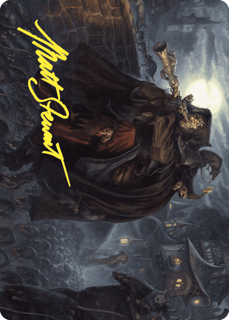 Totentanz, Swarm Piper Art Card (Gold-Stamped Signature) [Wilds of Eldraine Art Series] | Devastation Store