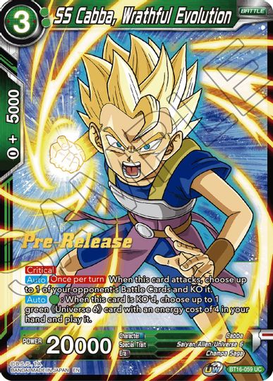 SS Cabba, Wrathful Evolution (BT16-059) [Realm of the Gods Prerelease Promos] | Devastation Store