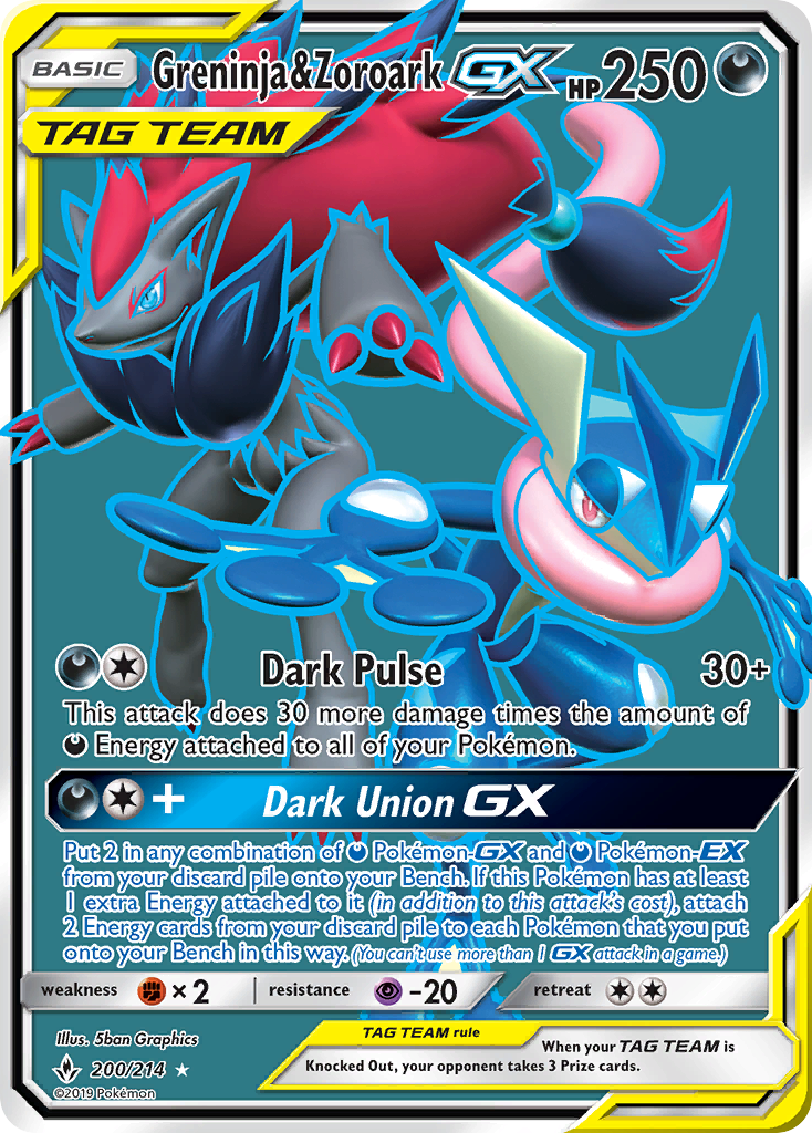 Greninja & Zoroark GX (200/214) [Sun & Moon: Unbroken Bonds] | Devastation Store