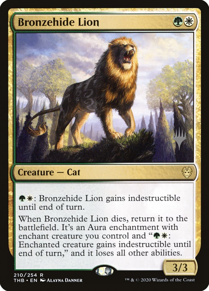 Bronzehide Lion (Promo Pack) [Theros Beyond Death Promos] | Devastation Store