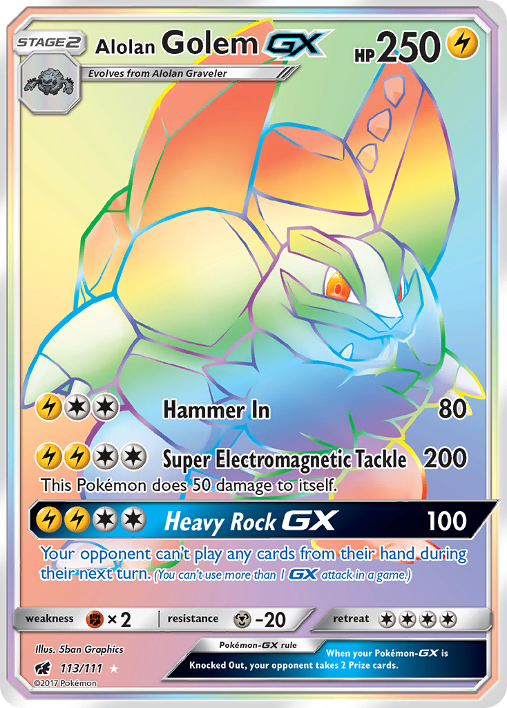 Alolan Golem GX (113/111) [Sun & Moon: Crimson Invasion] | Devastation Store