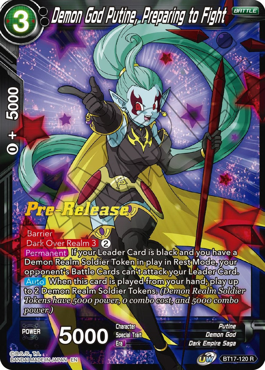 Demon God Putine, Preparing to Fight (BT17-120) [Ultimate Squad Prerelease Promos] | Devastation Store