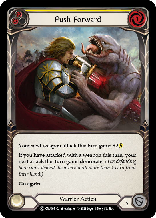 Push Forward (Yellow) (Rainbow Foil) [CRU095-RF] Unlimited Rainbow Foil | Devastation Store