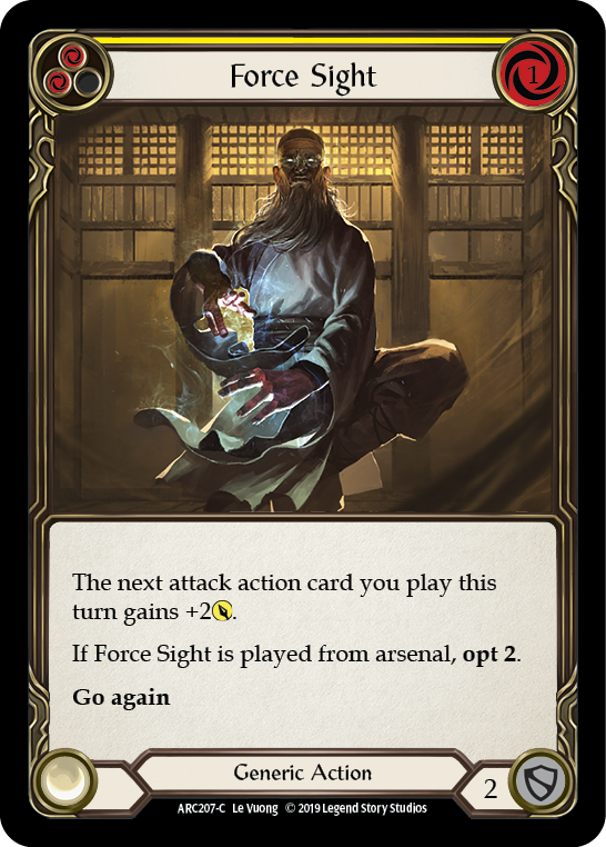 Force Sight (Yellow) [ARC207-C] 1st Edition Rainbow Foil - Devastation Store | Devastation Store