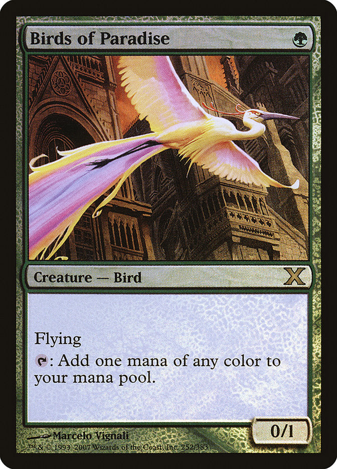 Birds of Paradise (Premium Foil) [Tenth Edition] | Devastation Store