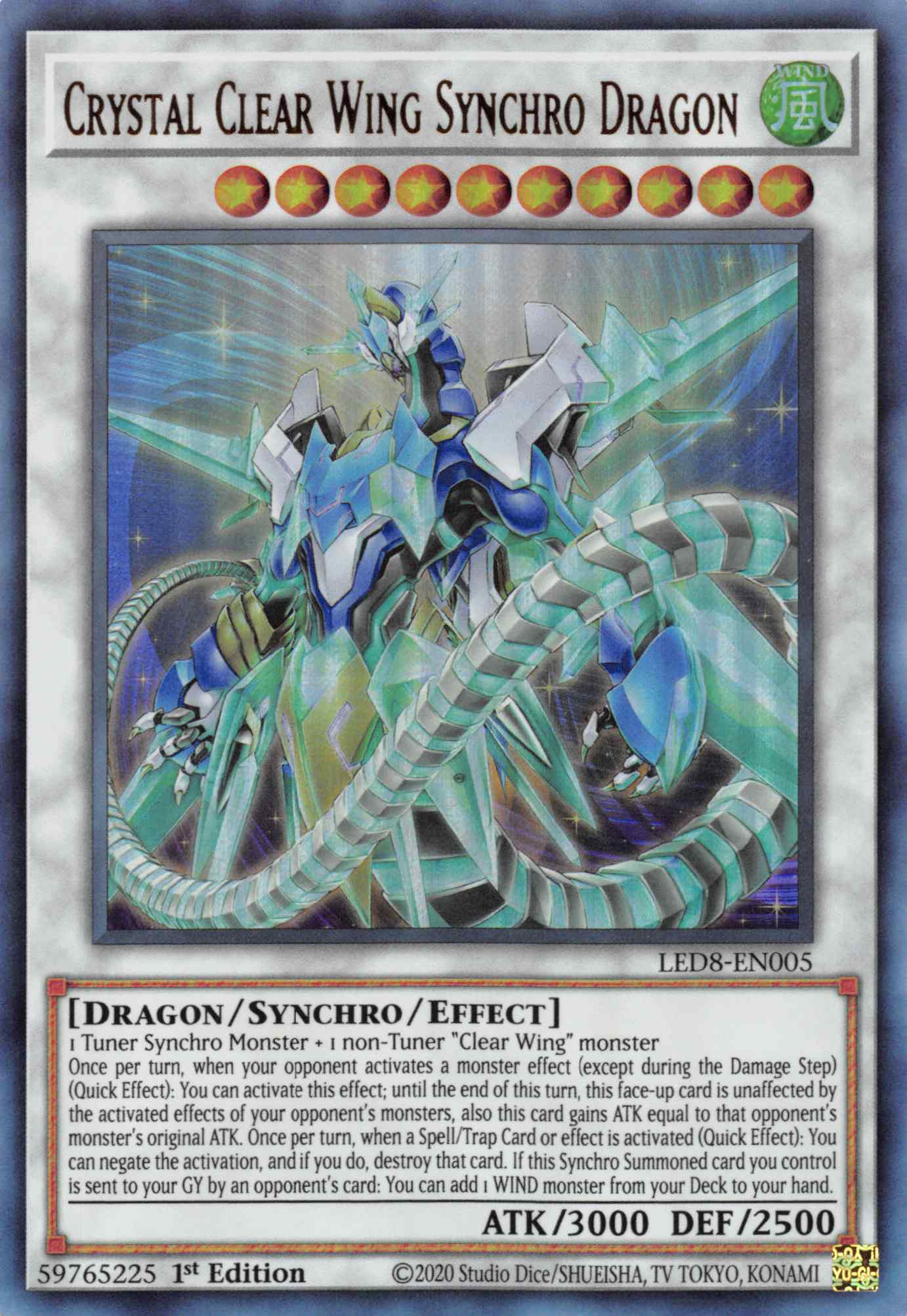 Crystal Clear Wing Synchro Dragon [LED8-EN005] Ultra Rare | Devastation Store