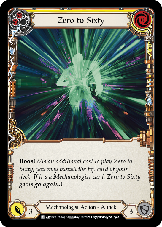 Zero to Sixty (Yellow) [ARC027] Unlimited Edition Rainbow Foil - Devastation Store | Devastation Store