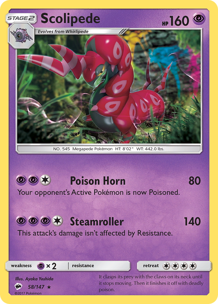 Scolipede (58/147) [Sun & Moon: Burning Shadows] | Devastation Store