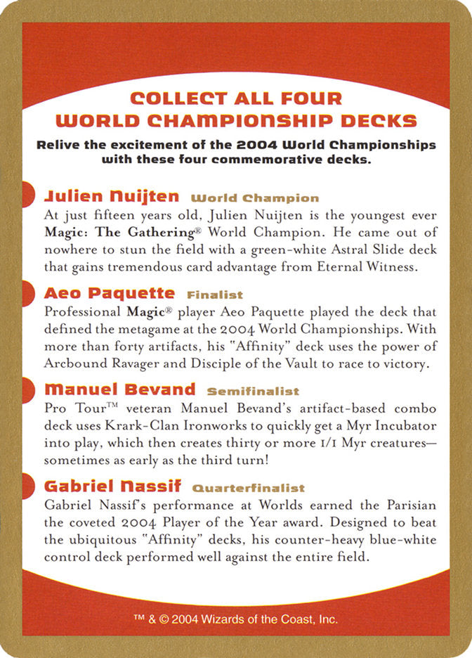 2004 World Championships Ad [World Championship Decks 2004] | Devastation Store