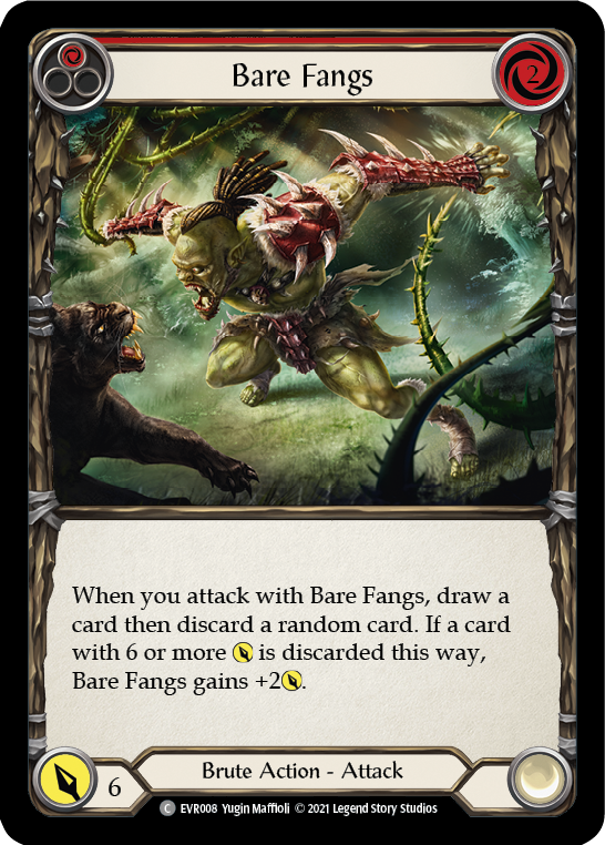 Bare Fangs (Red) [EVR008] (Everfest)  1st Edition Rainbow Foil | Devastation Store