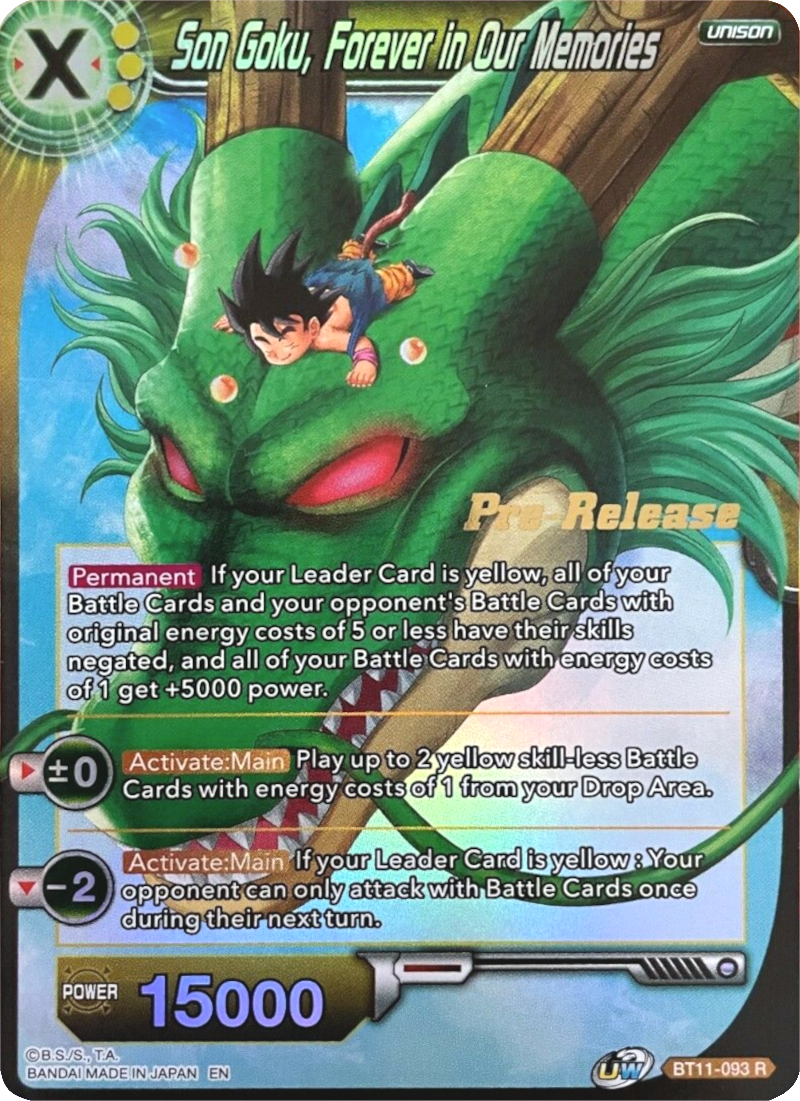 Son Goku, Forever in Our Memories (BT11-093) [Vermilion Bloodline Prerelease Promos] | Devastation Store