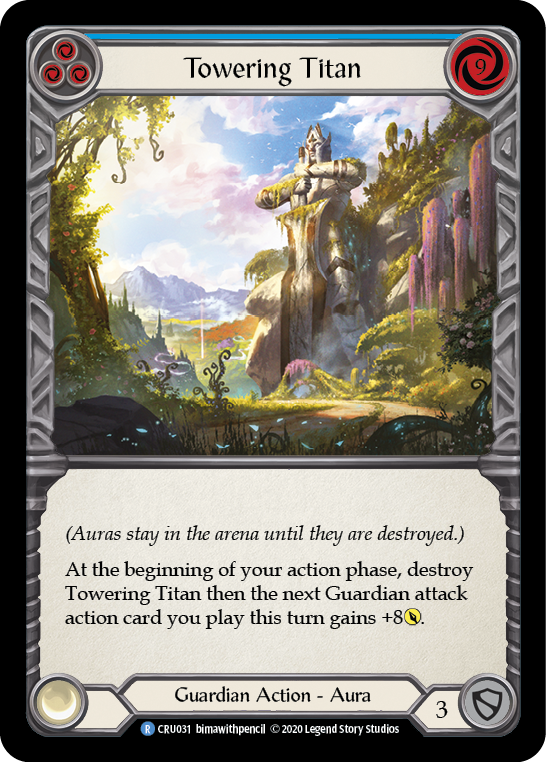 Towering Titan (Blue) [CRU031] 1st Edition Rainbow Foil - Devastation Store | Devastation Store