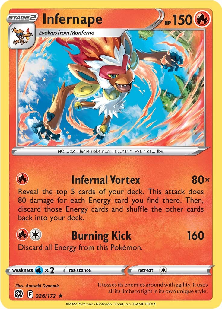 Infernape (026/172) (Theme Deck Exclusive) [Sword & Shield: Brilliant Stars] | Devastation Store