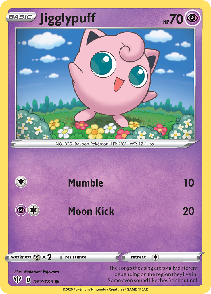 Jigglypuff (067/189) [Sword & Shield: Darkness Ablaze] | Devastation Store