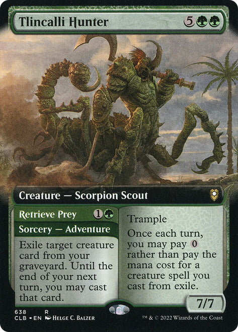 Tlincalli Hunter // Retrieve Prey (Extended Art) [Commander Legends: Battle for Baldur's Gate] | Devastation Store